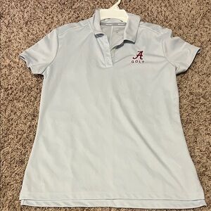 Nike Light Gray Polo Shirt with Red Logo